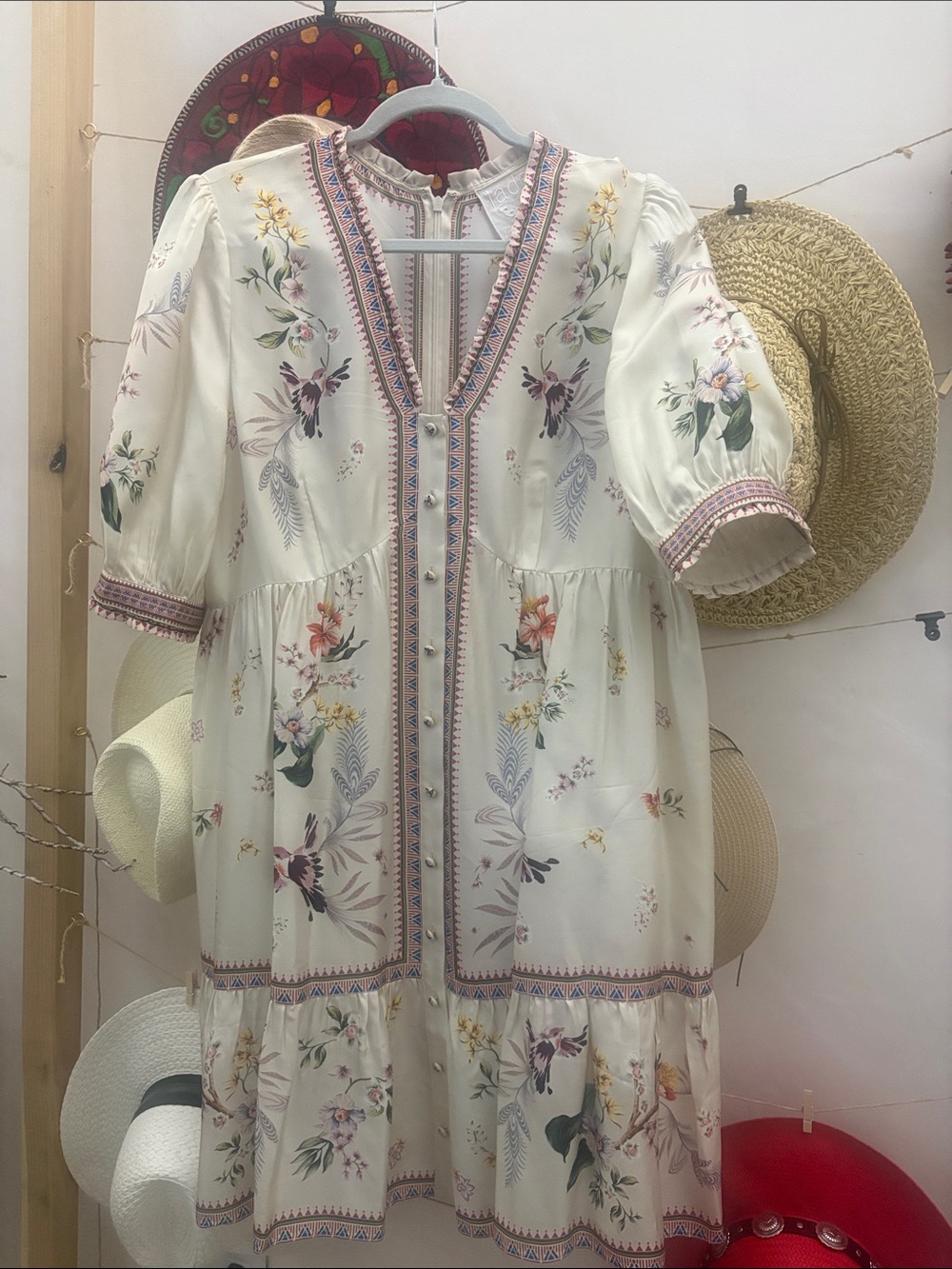 Johnny Was Hummingbird Midi Dress - Cream